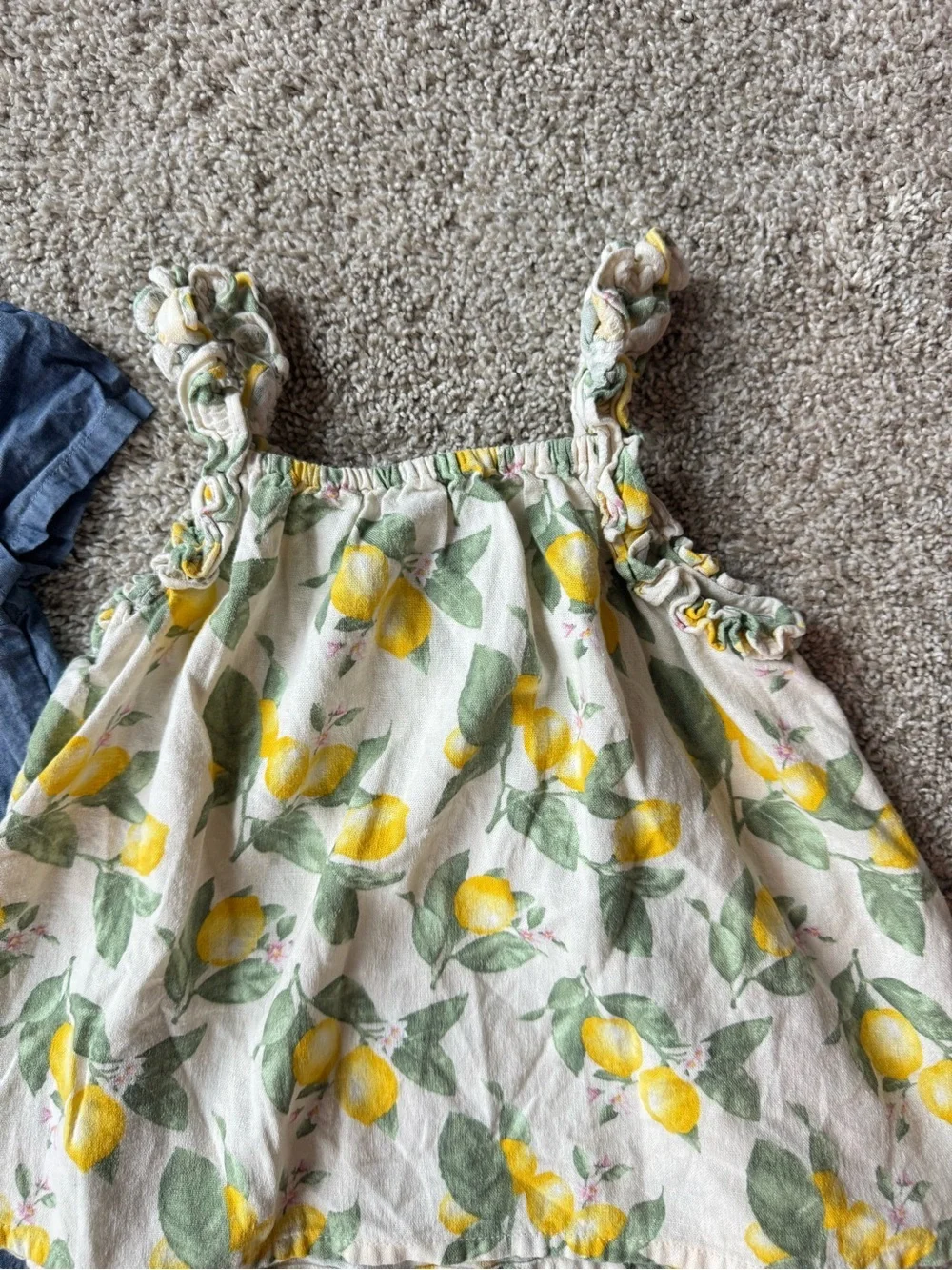 Carter’s Old Navy Girls Top Bundle Size 5T Chambray Shirt Lemon Tank